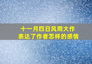 十一月四日风雨大作 表达了作者怎样的感情